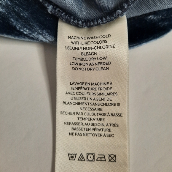 Free People Cupcake Velvet Short Sleeve Top in Outer Space (Blue Gray) - Picture 11 of 13